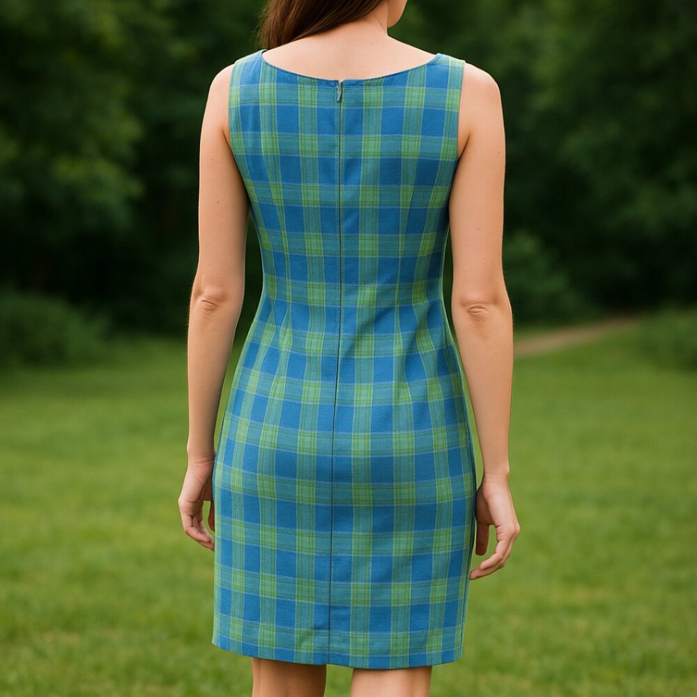 Casual Corner Annex Plaid Sheath Dress Sz 12 🎉2X Host Pick🎉 - Picture 2 of 13